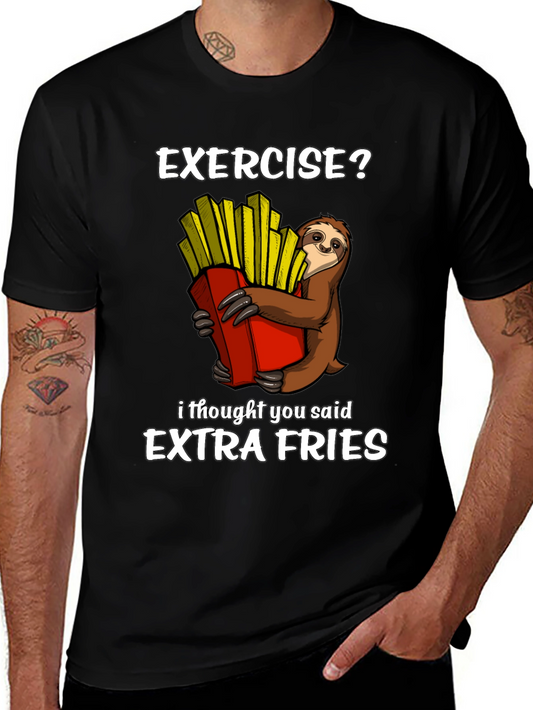 Camiseta Ejercicio? Extra Fries con Perezoso