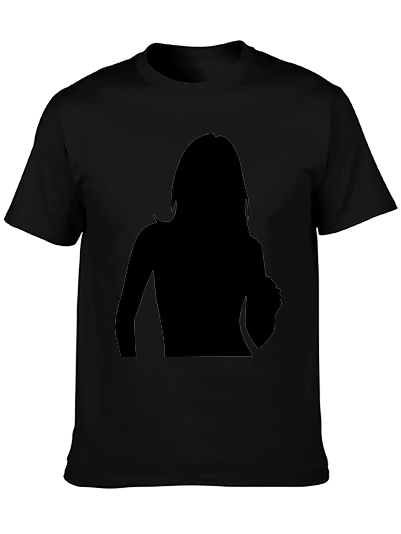 Camiseta Negra Hombre Silueta Mujer Diseño Moderno