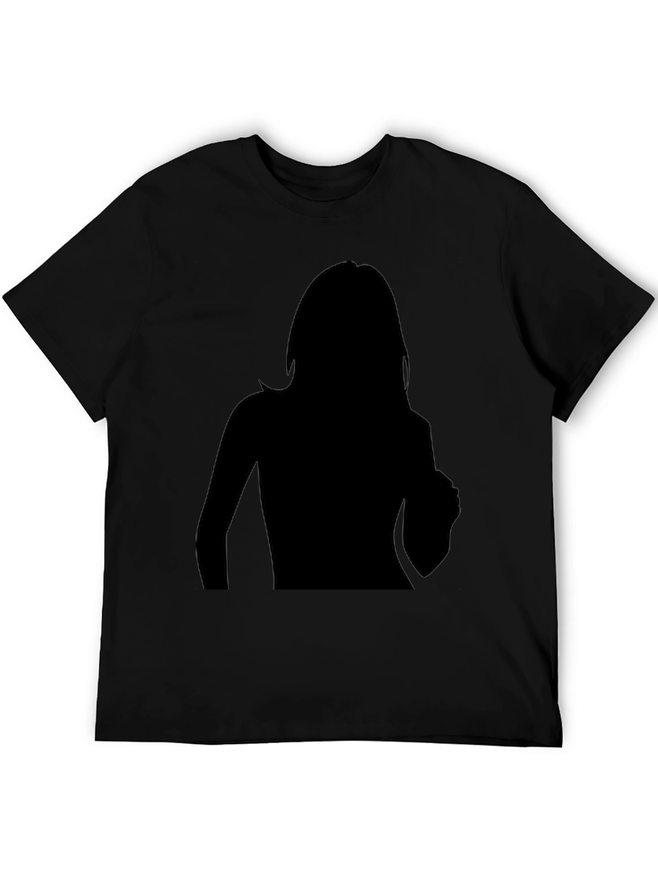 Camiseta Negra Hombre Silueta Mujer Diseño Moderno