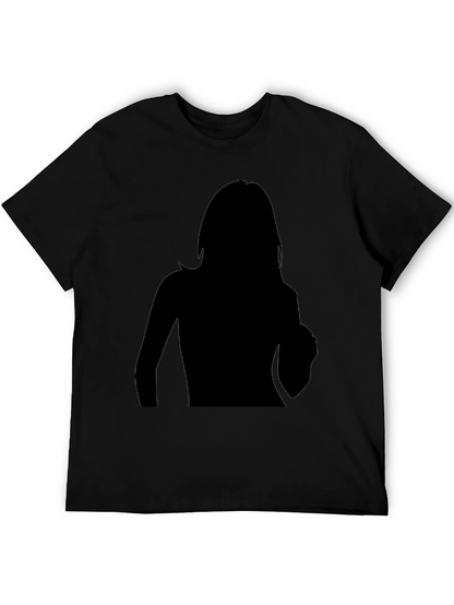Camiseta Negra Hombre Silueta Mujer Diseño Moderno