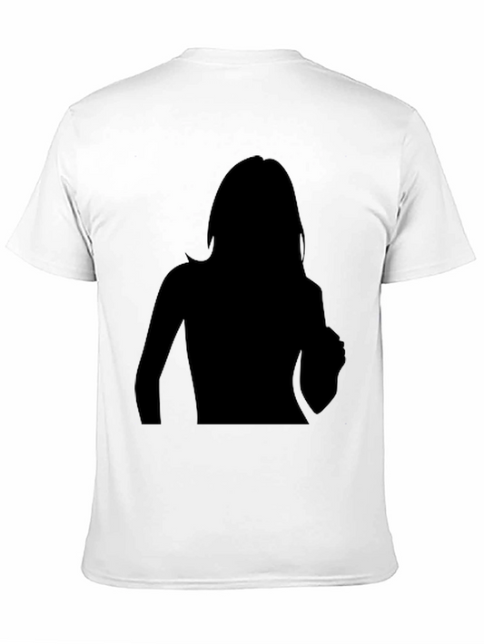 Camiseta Negra Hombre Silueta Mujer Diseño Moderno