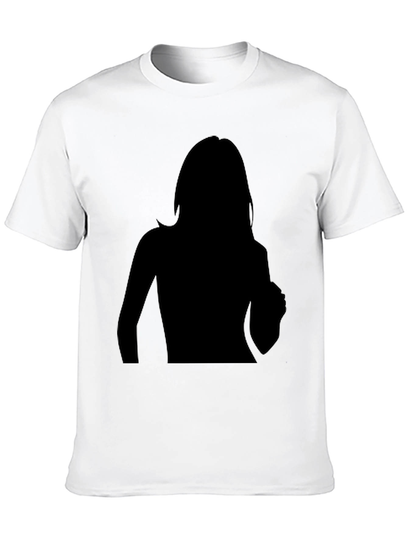 Camiseta Negra Hombre Silueta Mujer Diseño Moderno