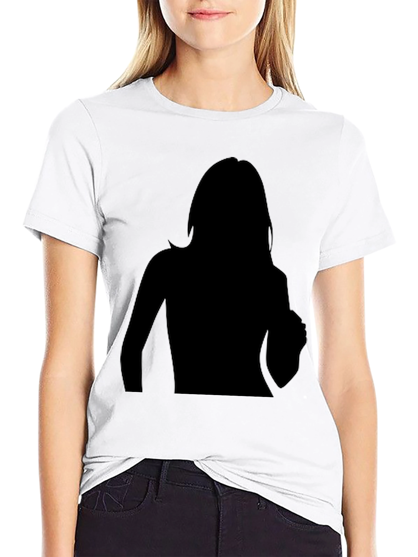 Camiseta Negra Hombre Silueta Mujer Diseño Moderno