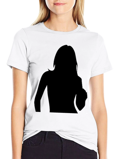 Camiseta Negra Hombre Silueta Mujer Diseño Moderno