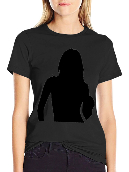 Camiseta Negra Hombre Silueta Mujer Diseño Moderno