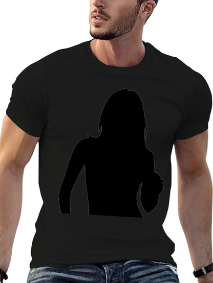 Camiseta Negra Hombre Silueta Mujer Diseño Moderno
