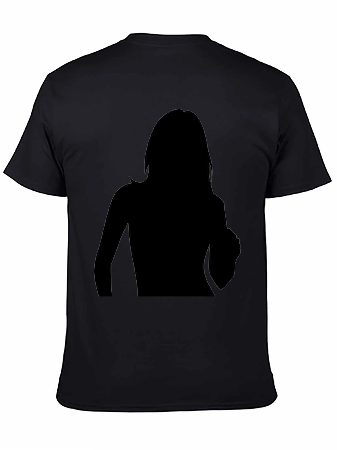 Camiseta Negra Hombre Silueta Mujer Diseño Moderno