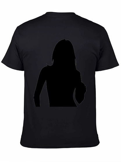Camiseta Negra Hombre Silueta Mujer Diseño Moderno