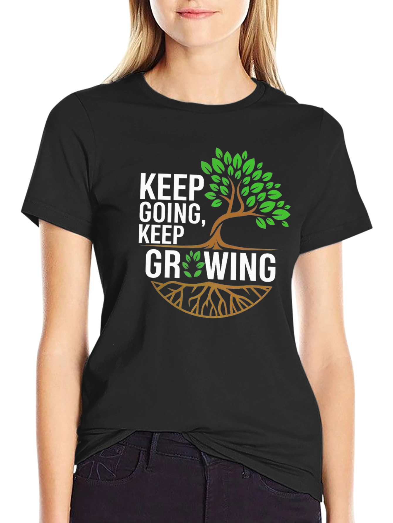 Camiseta Negra: Sigue Adelante Sigue Creciendo