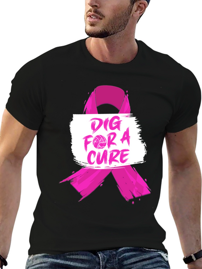 Camiseta Negra Dig For A Cure Causa Rosa