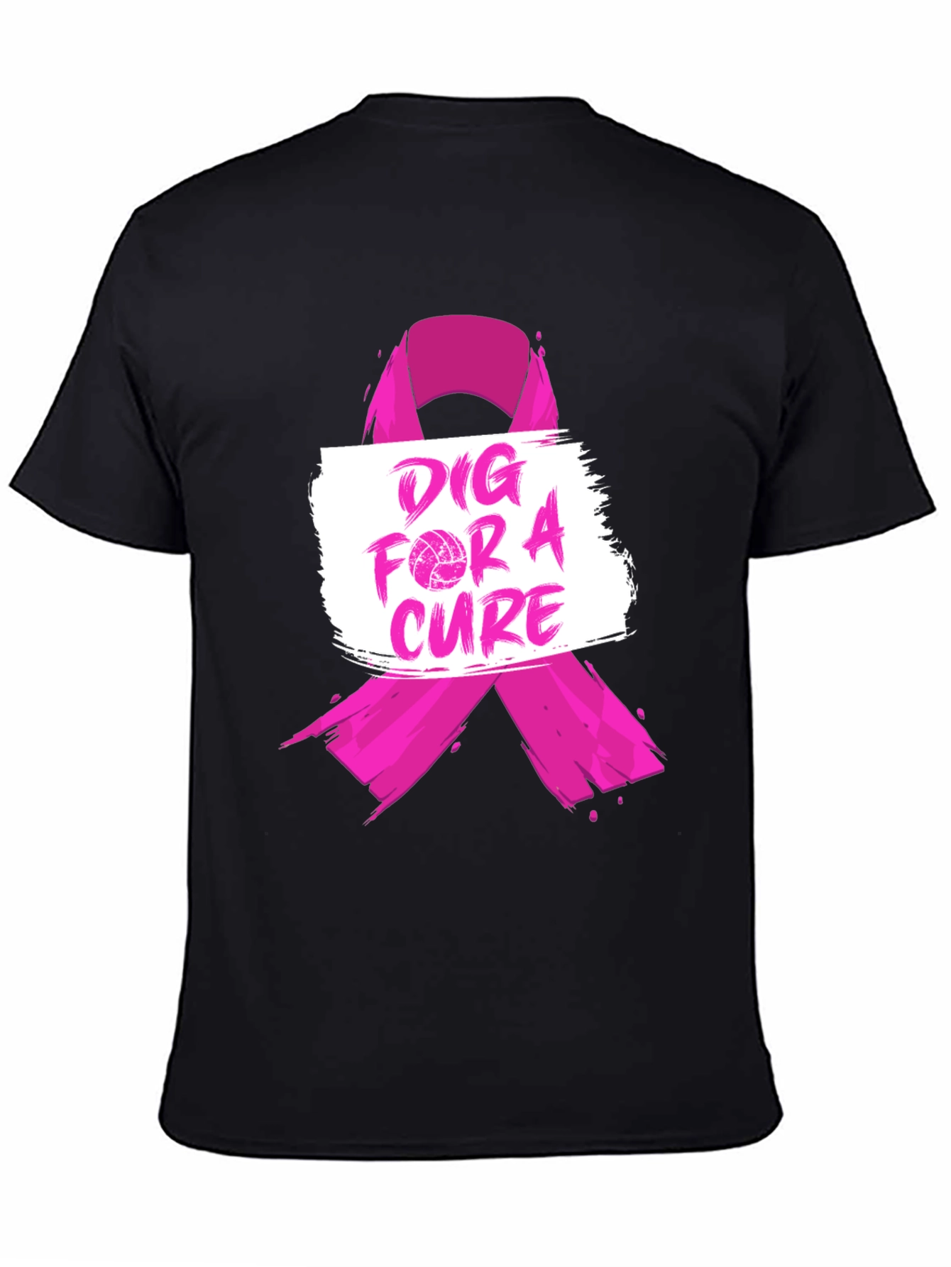 Camiseta Negra Dig For A Cure Causa Rosa