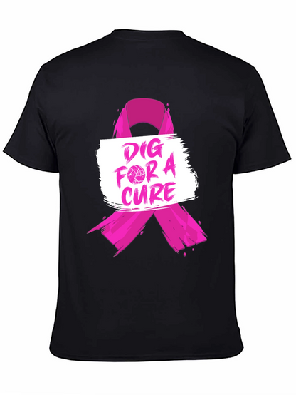 Camiseta Negra Dig For A Cure Causa Rosa