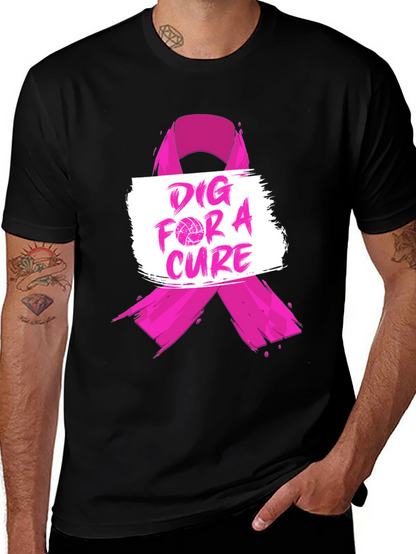 Camiseta Negra Dig For A Cure Causa Rosa