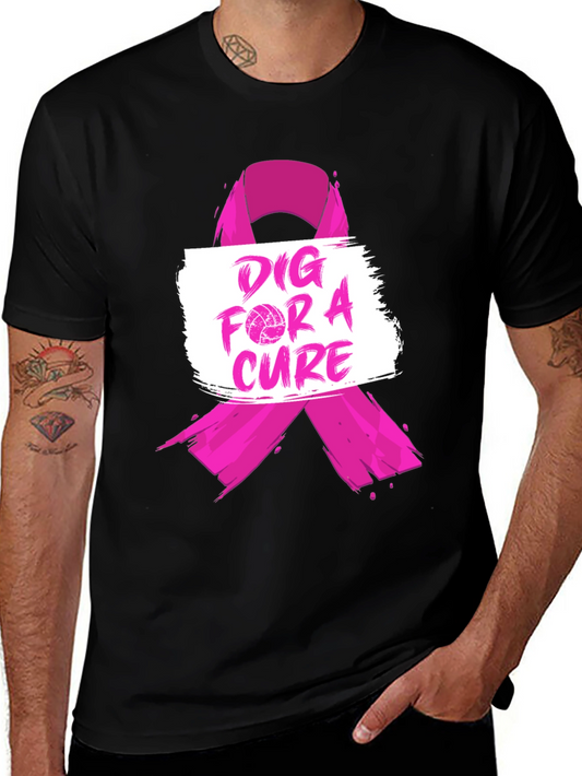 Camiseta Negra Dig For A Cure Causa Rosa