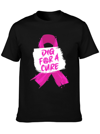 Camiseta Negra Dig For A Cure Causa Rosa