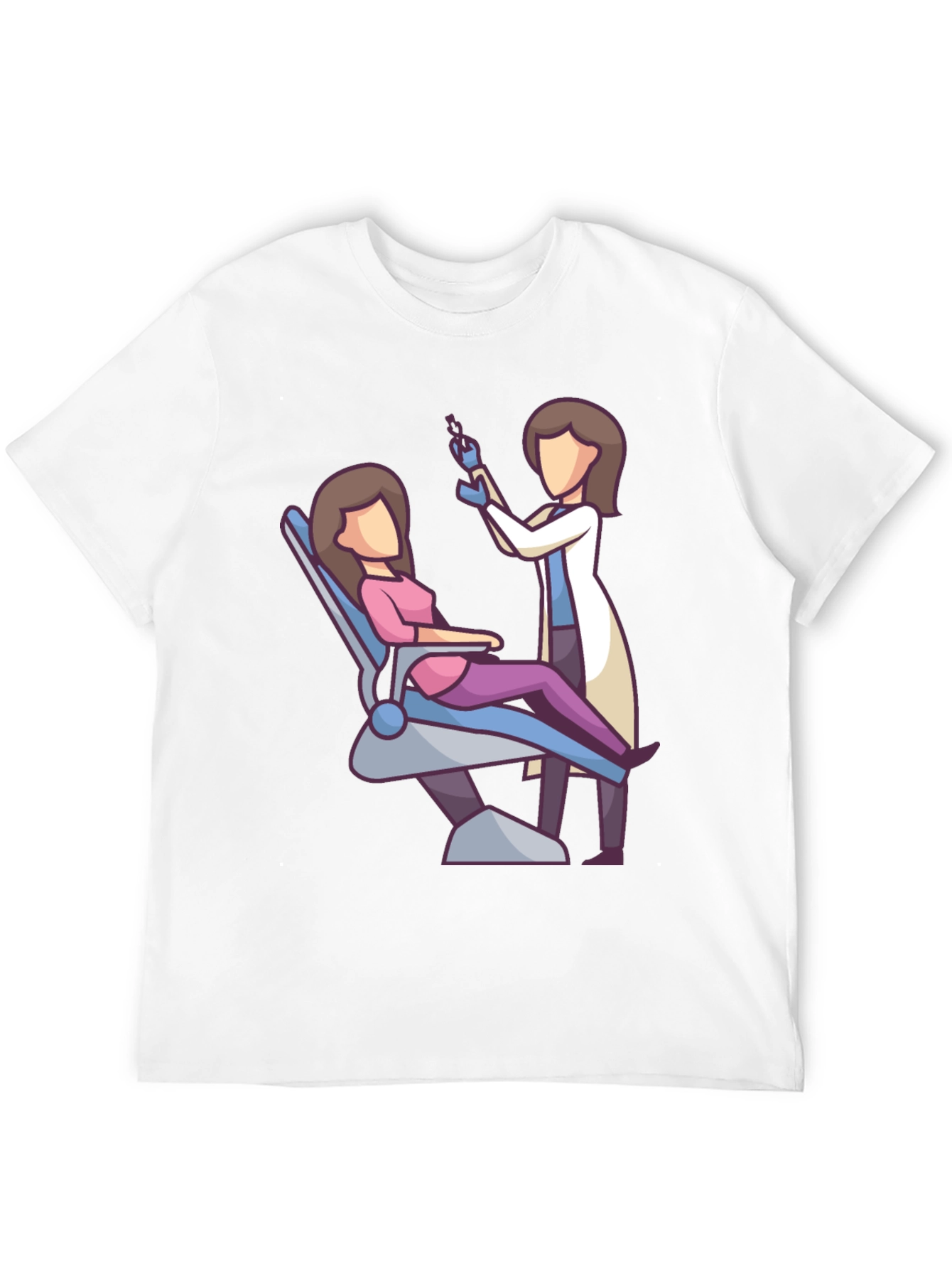 Camiseta Negra con Diseño de Dentista y Paciente