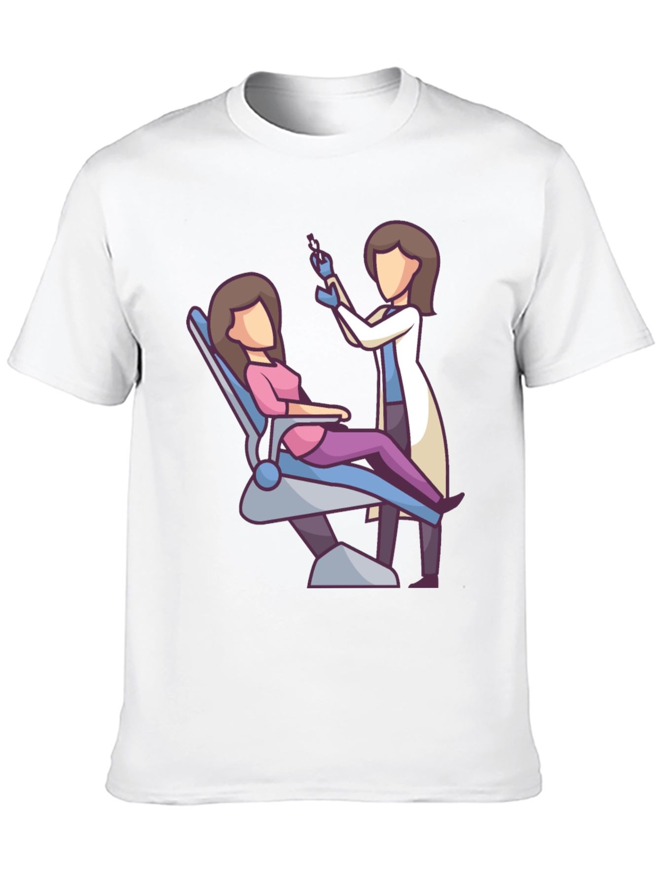Camiseta Negra con Diseño de Dentista y Paciente