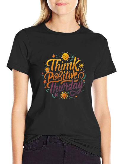 Camiseta Negra Think Positive Thursday