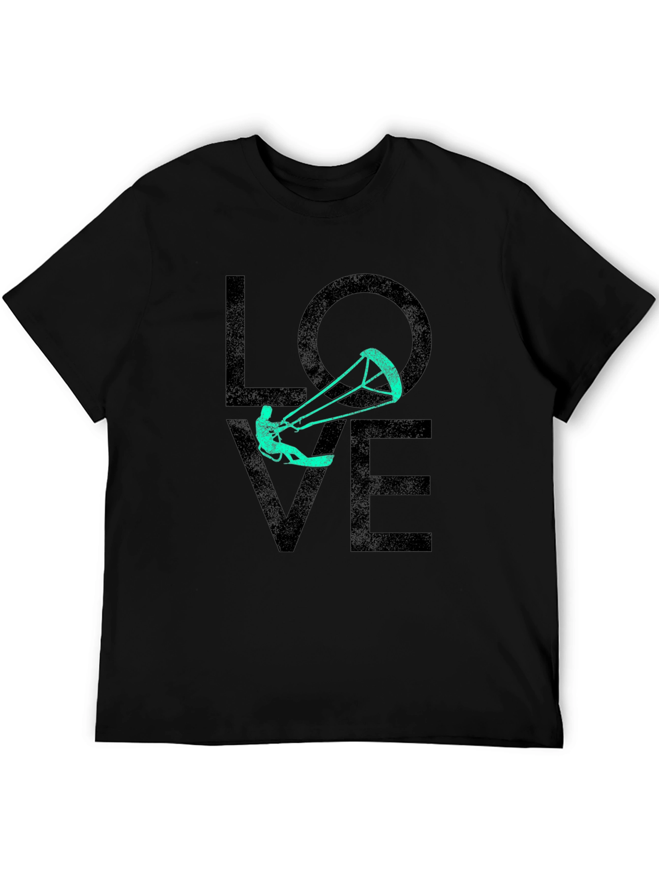 Camiseta Negra Estampada LOVE Kitesurf