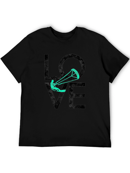 Camiseta Negra Estampada LOVE Kitesurf