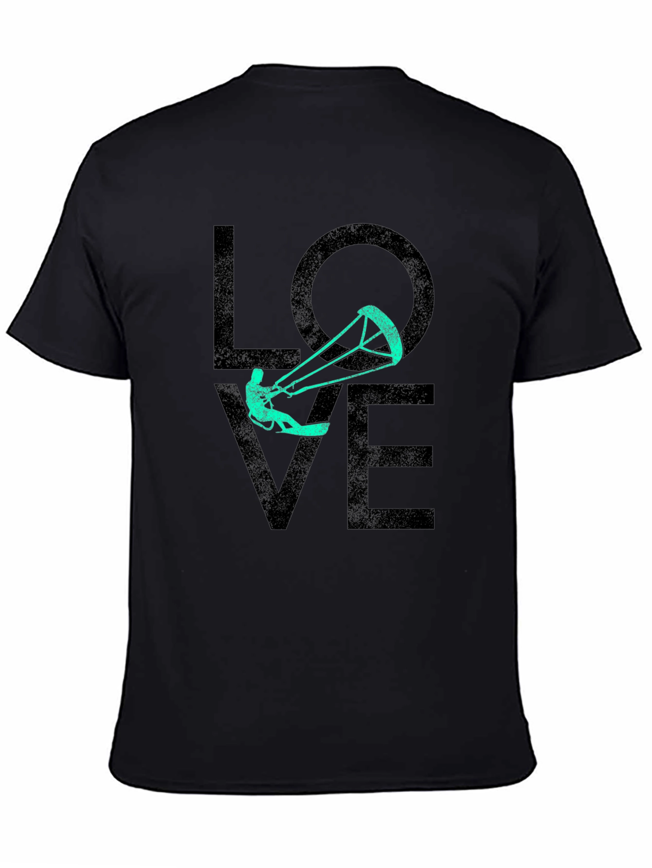 Camiseta Negra Estampada LOVE Kitesurf