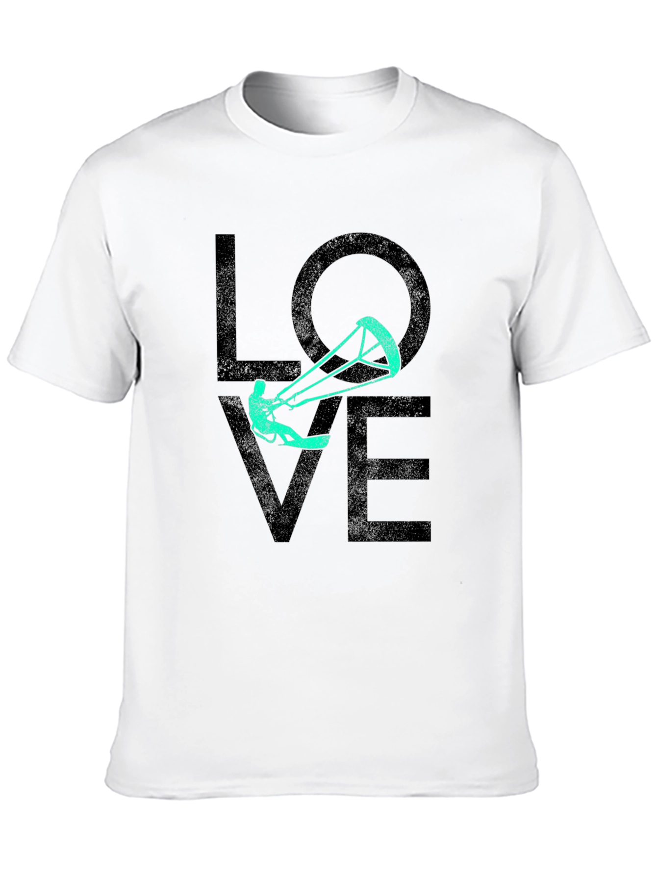 Camiseta Negra Estampada LOVE Kitesurf