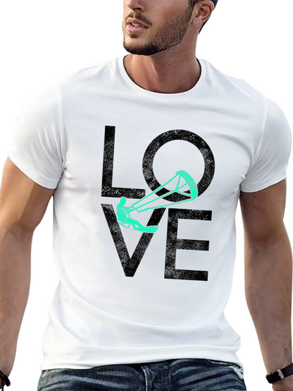 Camiseta Negra Estampada LOVE Kitesurf
