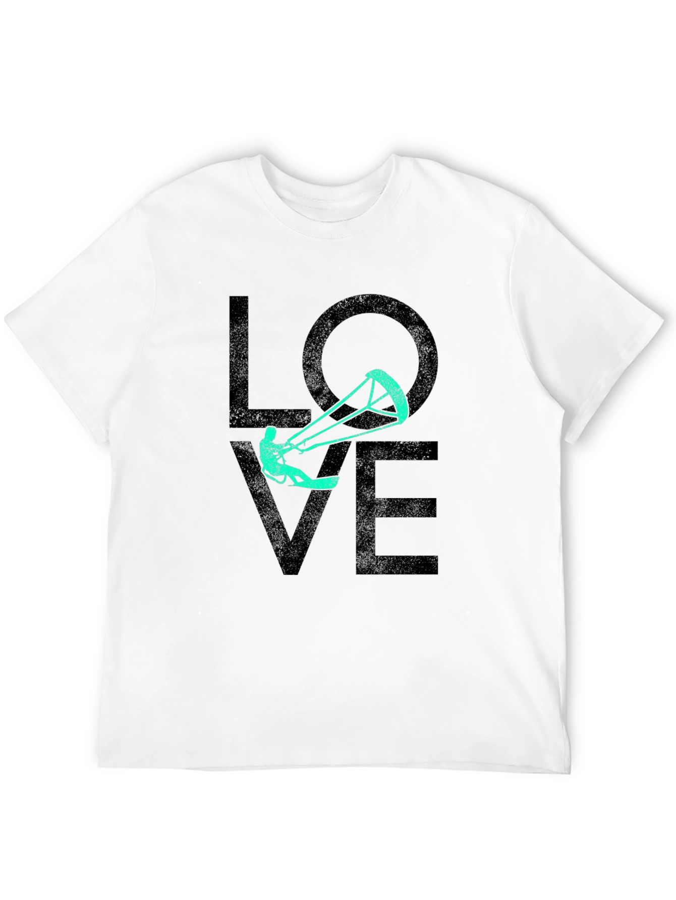 Camiseta Negra Estampada LOVE Kitesurf
