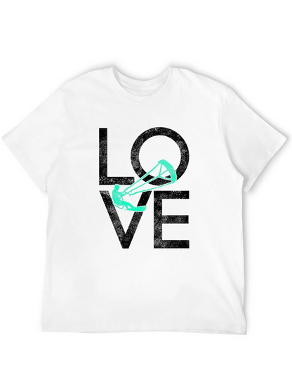 Camiseta Negra Estampada LOVE Kitesurf