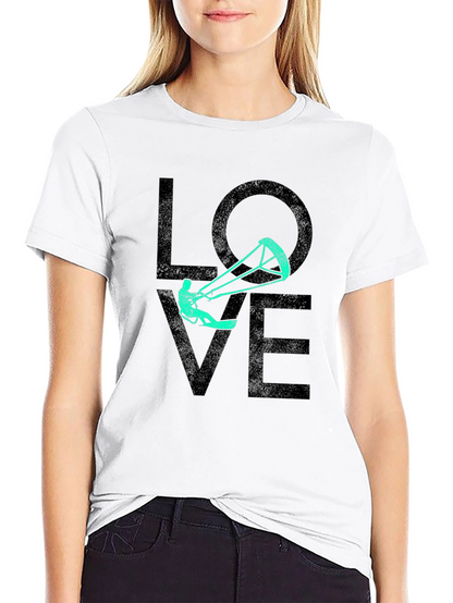 Camiseta Negra Estampada LOVE Kitesurf