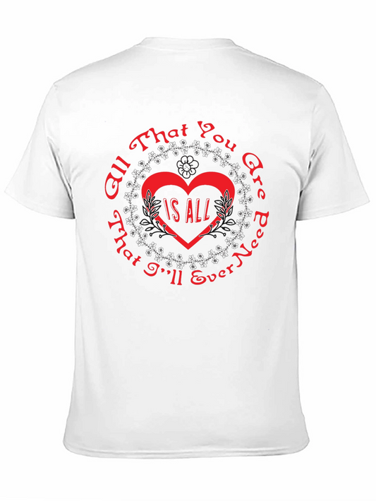 Camiseta Negra con Diseño de Corazón Romántico