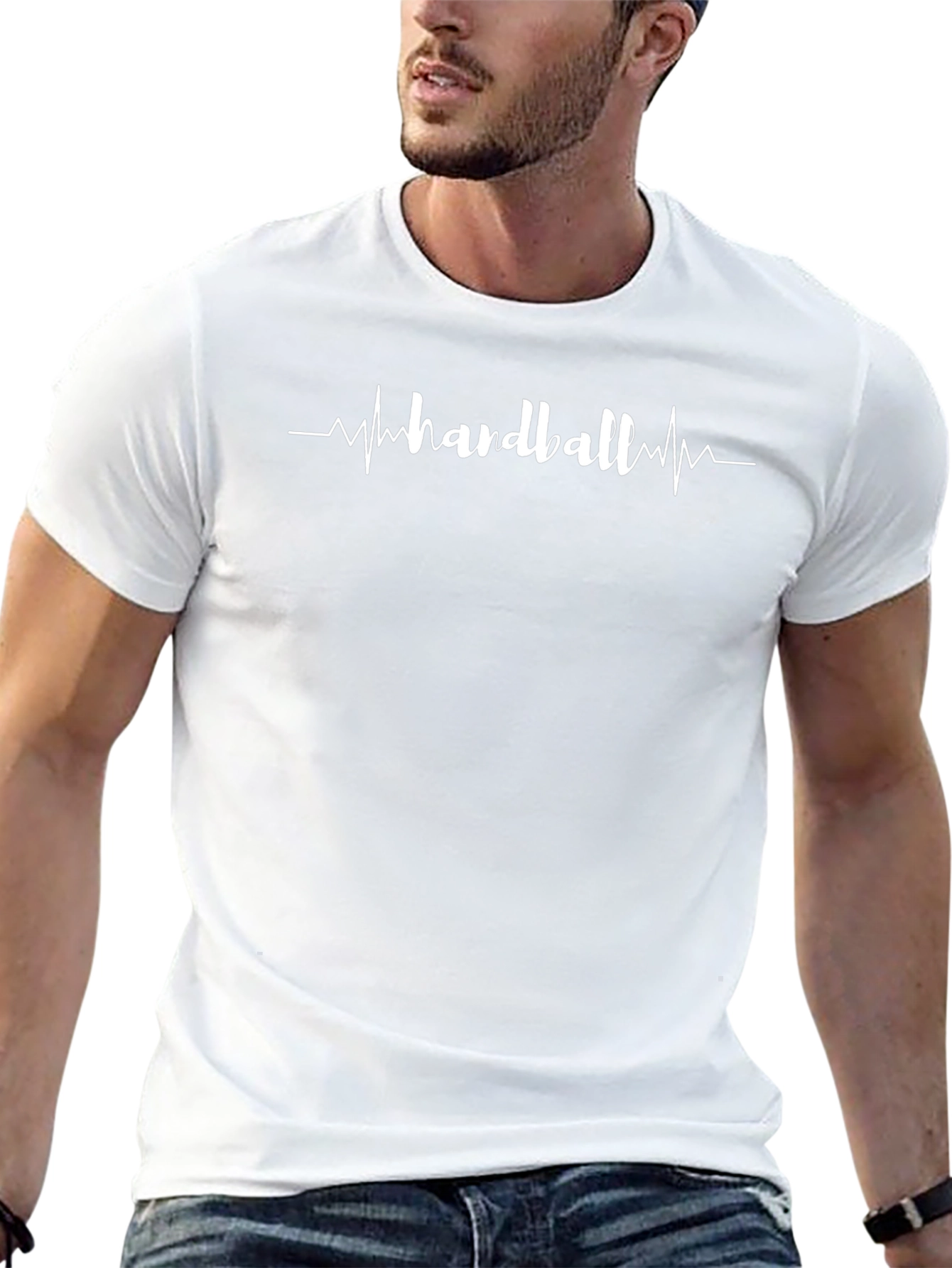 Camiseta Negra Handball Latido del Corazón