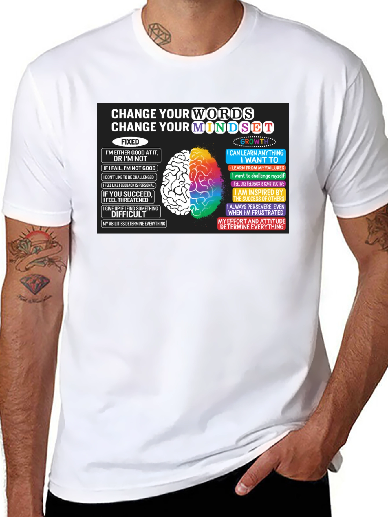 Camiseta Negra Cambia Tu Mentalidad