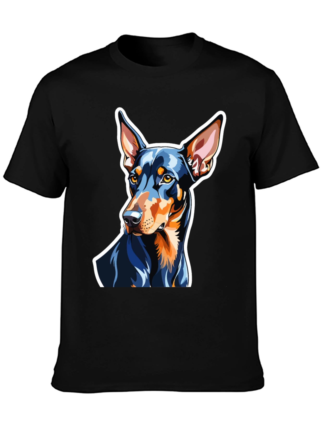 Camiseta Negra con Diseño de Doberman