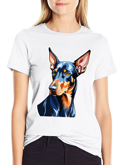 Camiseta Negra con Diseño de Doberman
