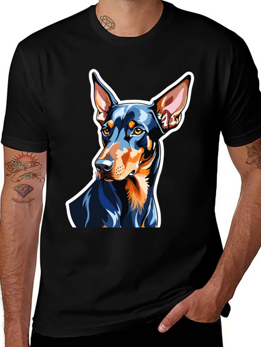 Camiseta Negra con Diseño de Doberman