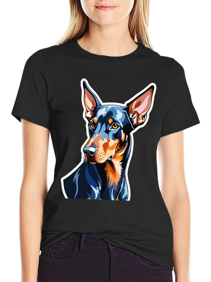 Camiseta Negra con Diseño de Doberman