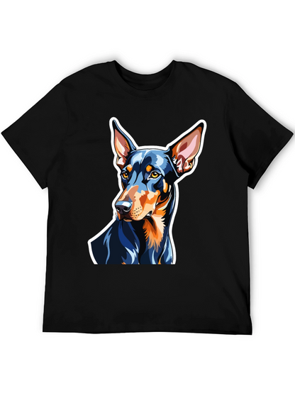 Camiseta Negra con Diseño de Doberman