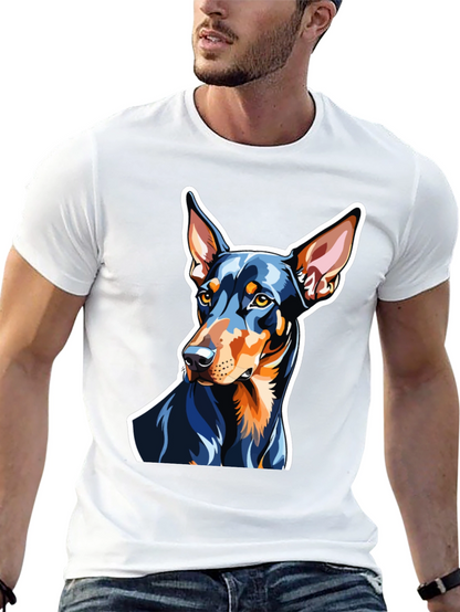 Camiseta Negra con Diseño de Doberman