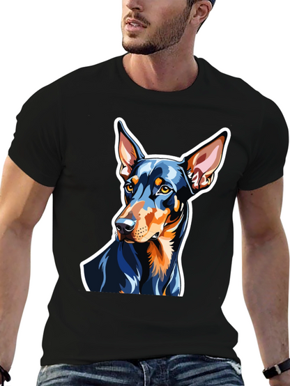 Camiseta Negra con Diseño de Doberman