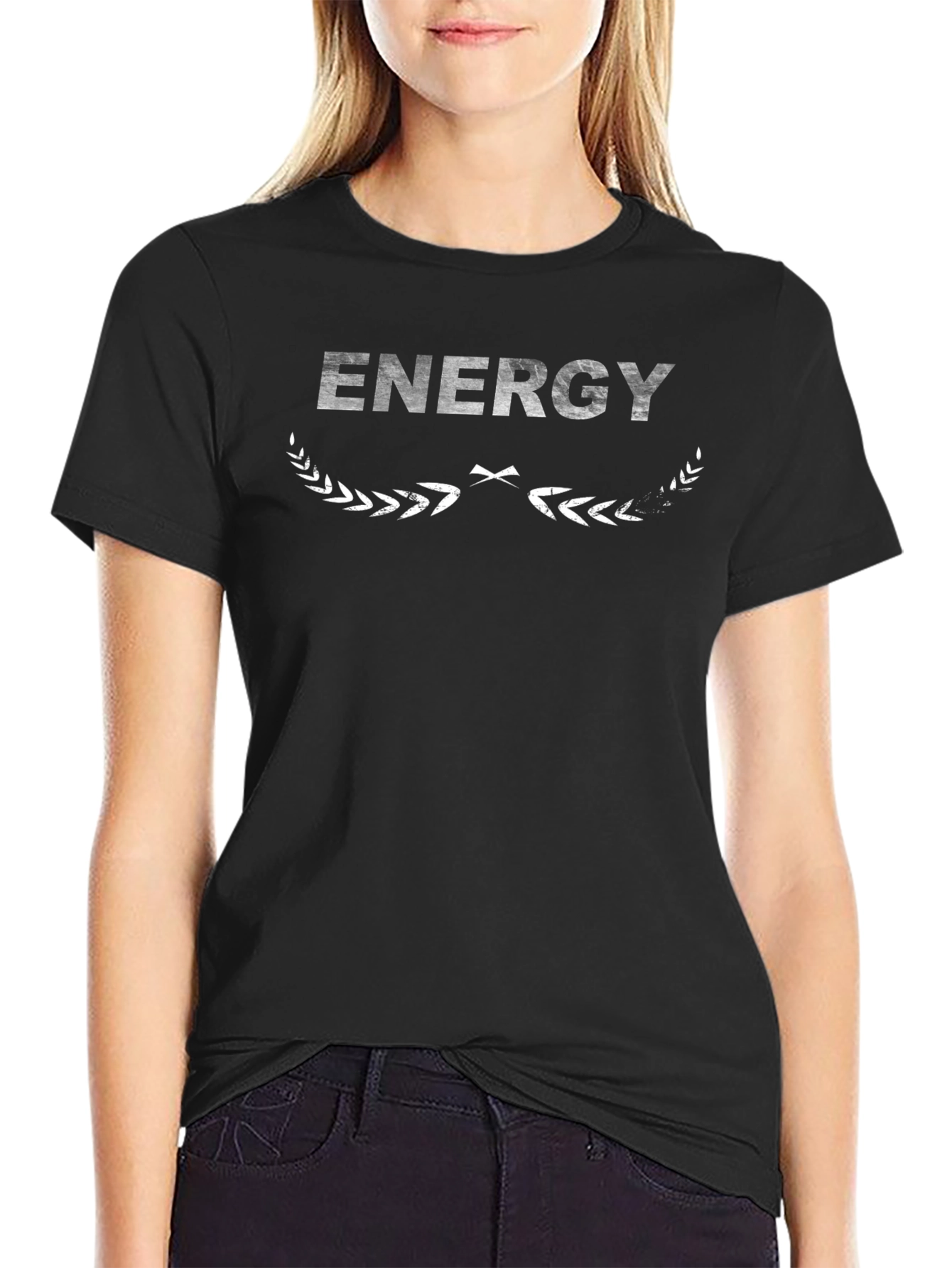 Camiseta Negra Energy Diseño Gráfico para Hombre
