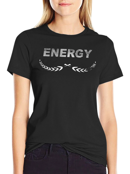 Camiseta Negra Energy Diseño Gráfico para Hombre