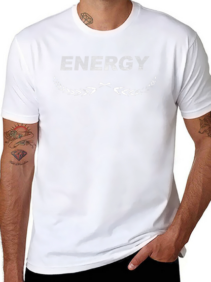 Camiseta Negra Energy Diseño Gráfico para Hombre