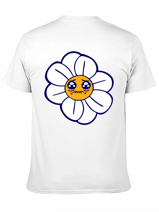 Camiseta Negra con Diseño Floral Triste