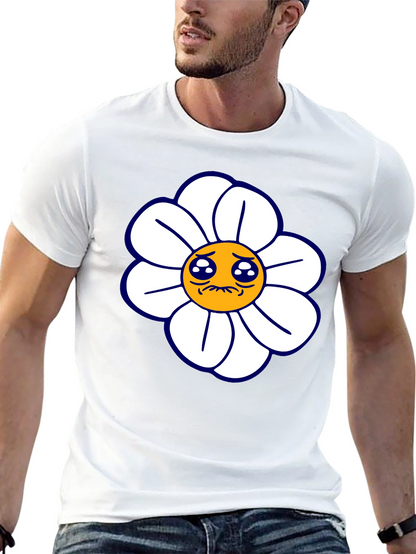 Camiseta Negra con Diseño Floral Triste