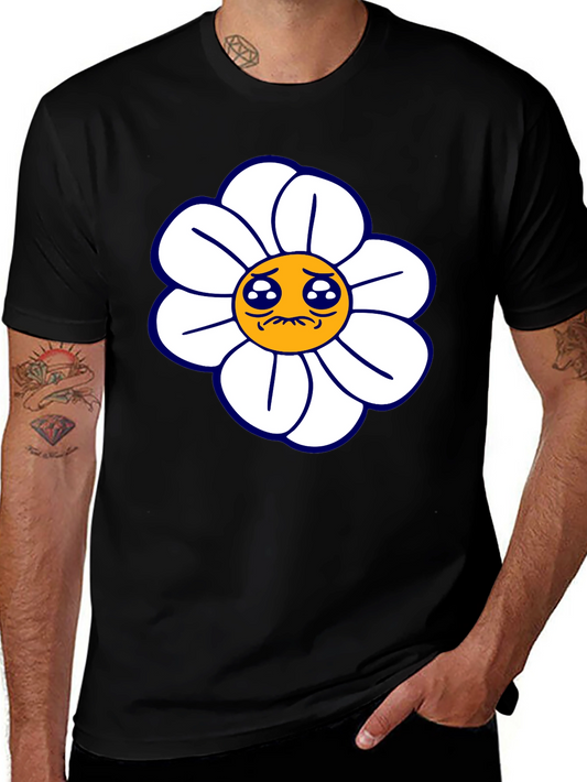 Camiseta Negra con Diseño Floral Triste