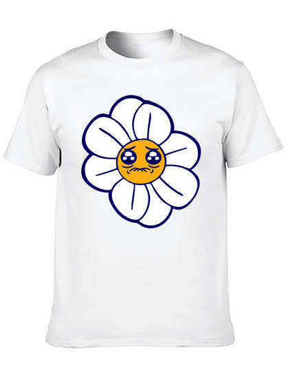 Camiseta Negra con Diseño Floral Triste