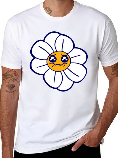 Camiseta Negra con Diseño Floral Triste