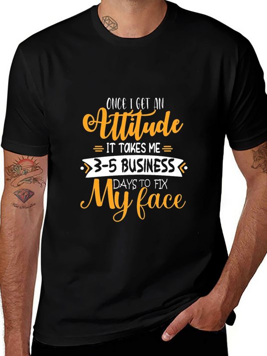 Camiseta Negra con Diseño Gracioso Actitud