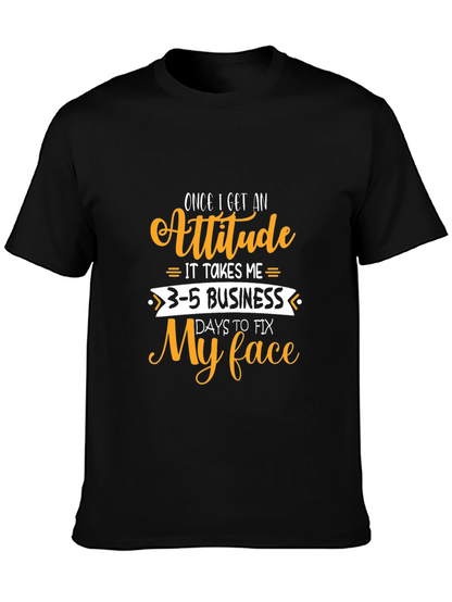 Camiseta Negra con Diseño Gracioso Actitud